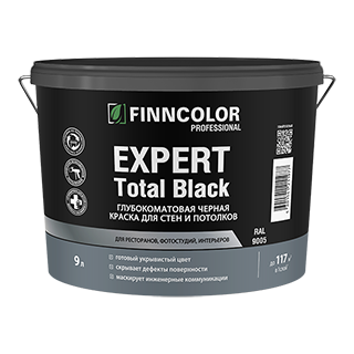 Краска для стен и потолков Expert Total Black