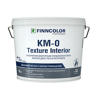 Негорючая фактурная краска для стен и потолков Finncolor KM-0 Texture Interior